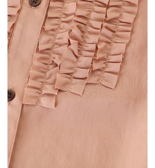  「フロントフリルレギュラーカラーブラウス」|シャツ・ブラウス|