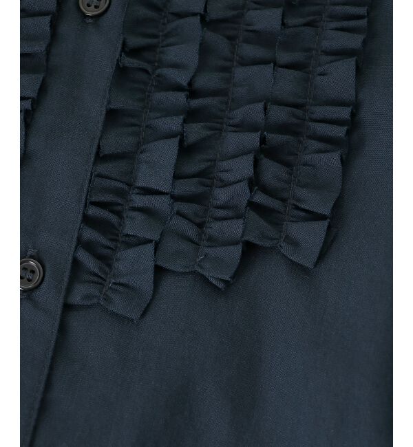  「フロントフリルレギュラーカラーブラウス」|シャツ・ブラウス|