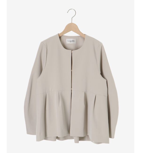  「ツインクロスノーカラーペプラムジャケット」|その他|ベージュ