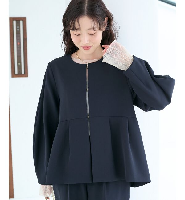  「ツインクロスノーカラーペプラムジャケット」|その他|