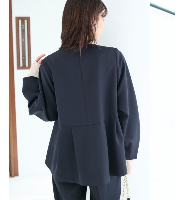  「ツインクロスノーカラーペプラムジャケット」|その他|