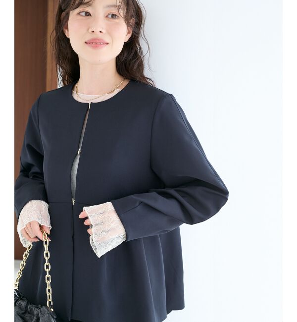  「ツインクロスノーカラーペプラムジャケット」|その他|