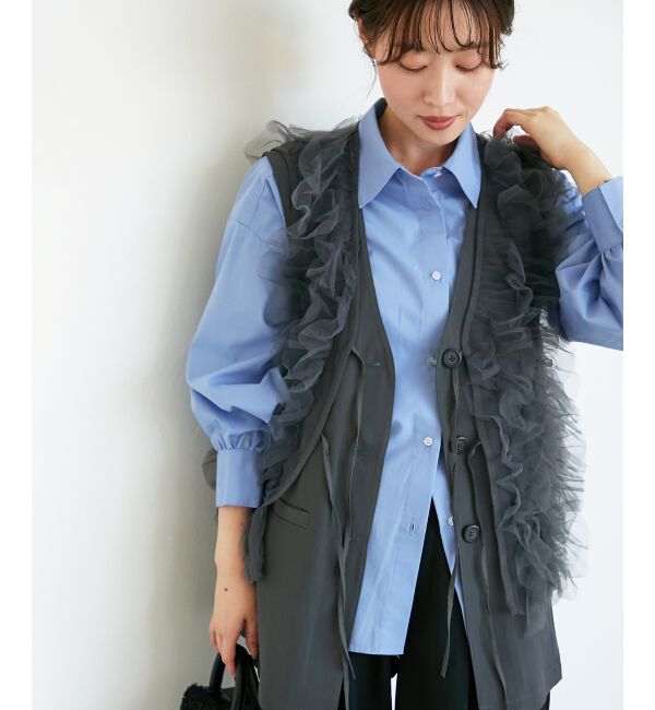  「《WEB限定アイテム》チュールレイヤードセットジレ」|その他|