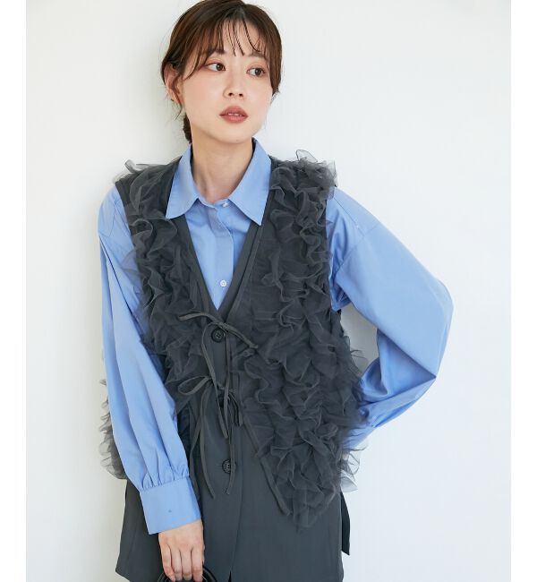  「《WEB限定アイテム》チュールレイヤードセットジレ」|その他|