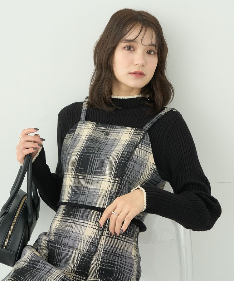 earth music&ecology「コットンツイルチェックビスチェ」|ベスト・ジレ|