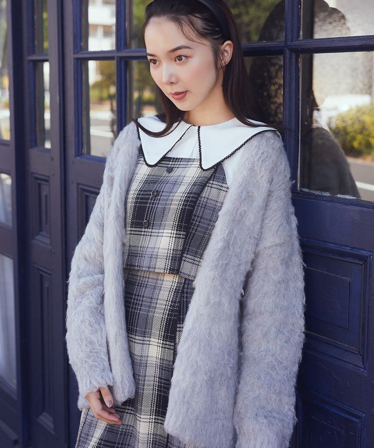 earth music&ecology「コットンツイルチェックビスチェ」|ベスト・ジレ|