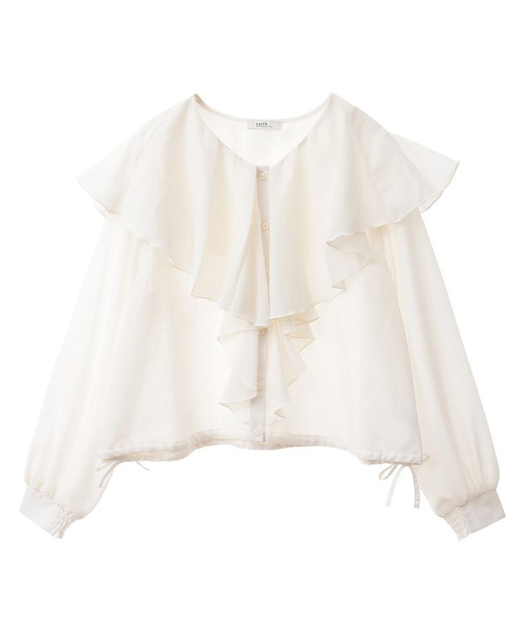 earth music&ecology「シアーラッフルブラウス」|シャツ・ブラウス|