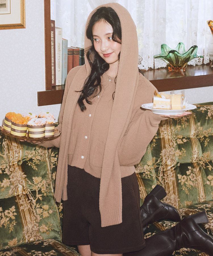 earth music&ecology「パウダーシャギーフーディーマフラー」|マフラー|