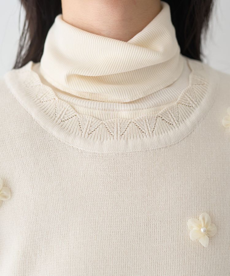 earth music&ecology「フラワーモチーフニットベスト」|ベスト・ジレ|