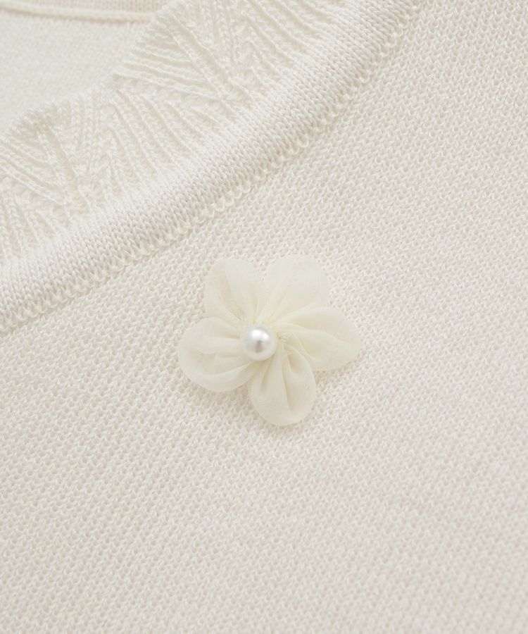 earth music&ecology「フラワーモチーフニットベスト」|ベスト・ジレ|