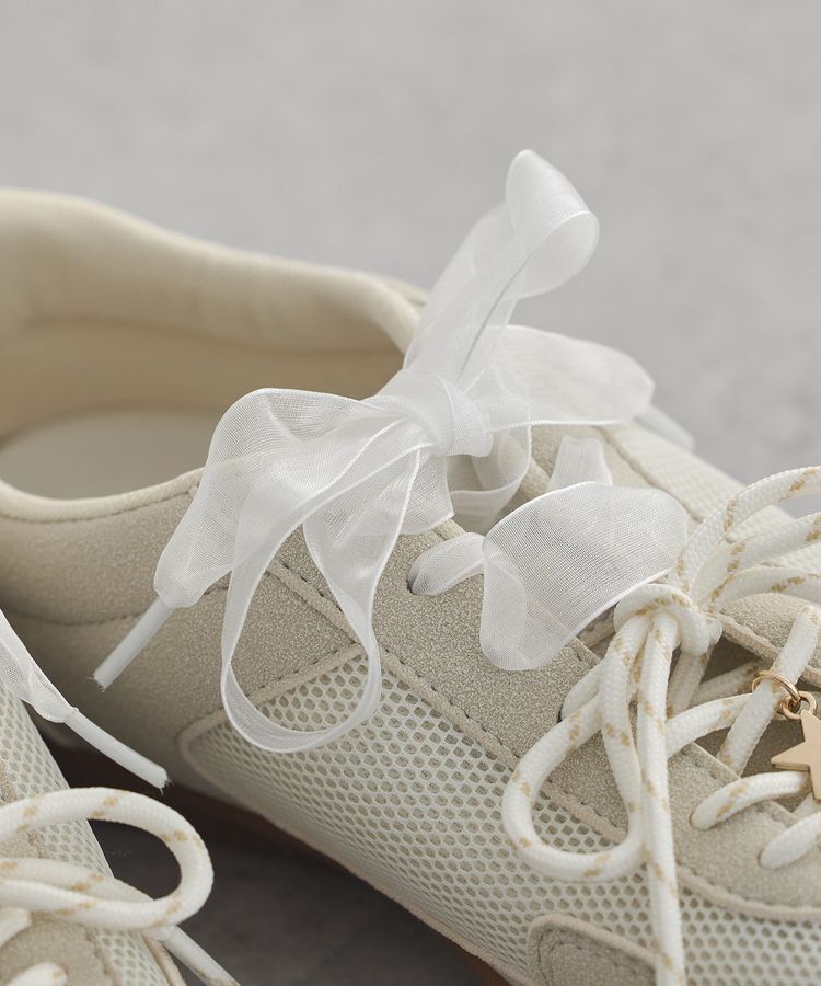 earth music&ecology「チャーム付きWリボンスニーカー」|スニーカー|