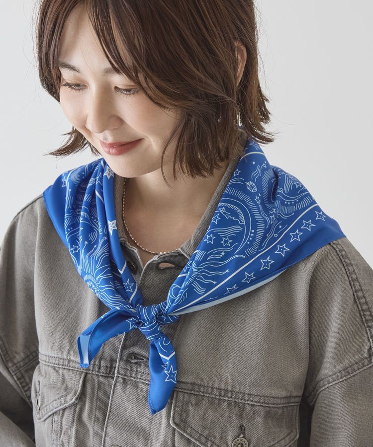 AMERICAN HOLIC「シルキーバンダナ柄スカーフ」|バンダナ・スカーフ|Blue
