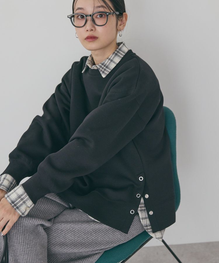 AMERICAN HOLIC「サイドドットポンチプルオーバー」|スウェット・ジャージ|Black