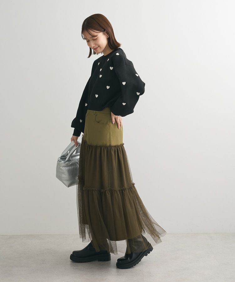 Green Parks「・ELENCARE DUE ハイブリットティアードスカート」|フレア|