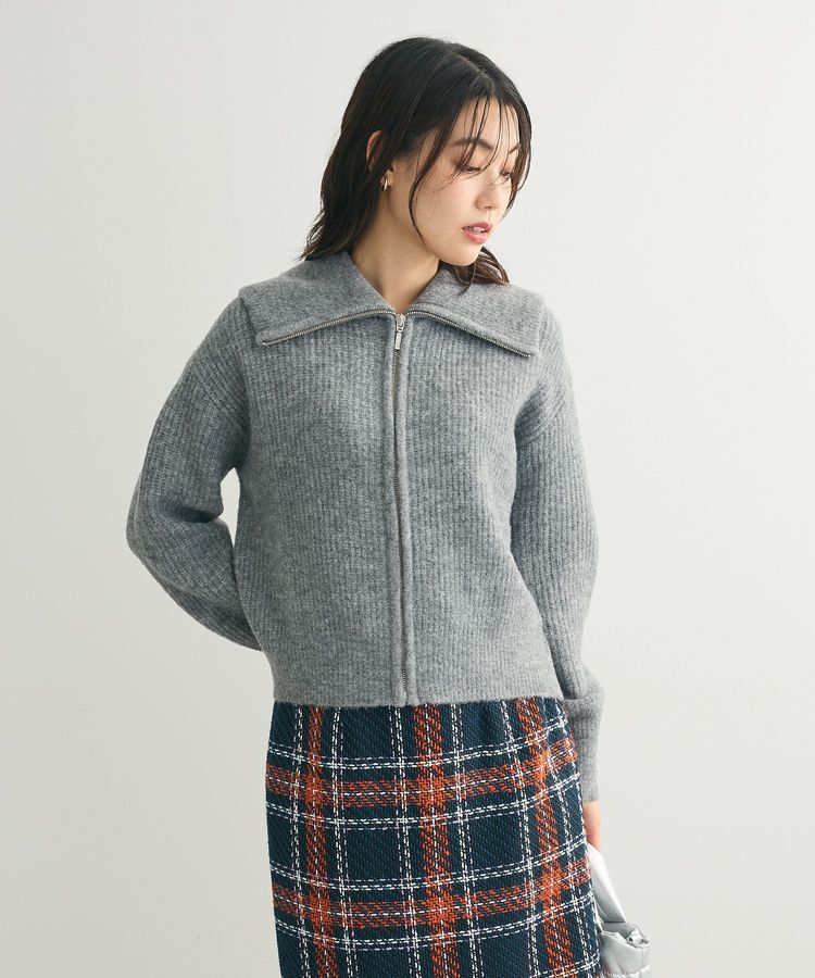 Green Parks「Zip付きコンパクトニットカーディガン」|カーディガン|