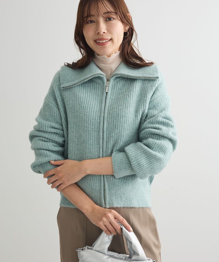 Green Parks「Zip付きコンパクトニットカーディガン」|カーディガン|