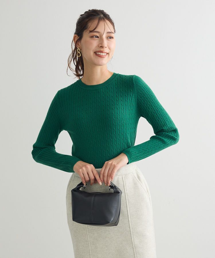 Green Parks「プチケーブルクルーネックニットプルオーバー」|ニット・セーター|