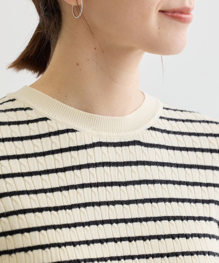 Green Parks「プチケーブルクルーネックニットプルオーバー」|ニット・セーター|