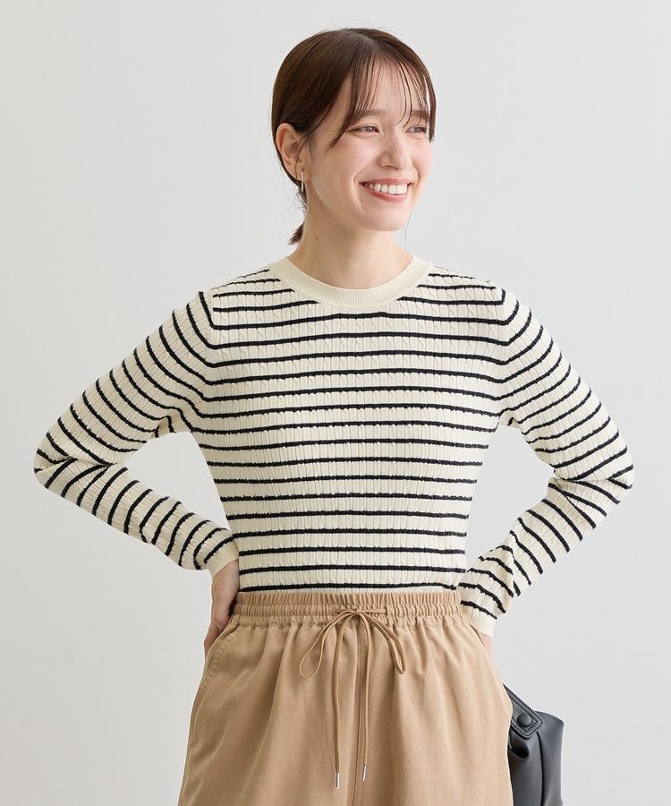 Green Parks「プチケーブルクルーネックニットプルオーバー」|ニット・セーター|