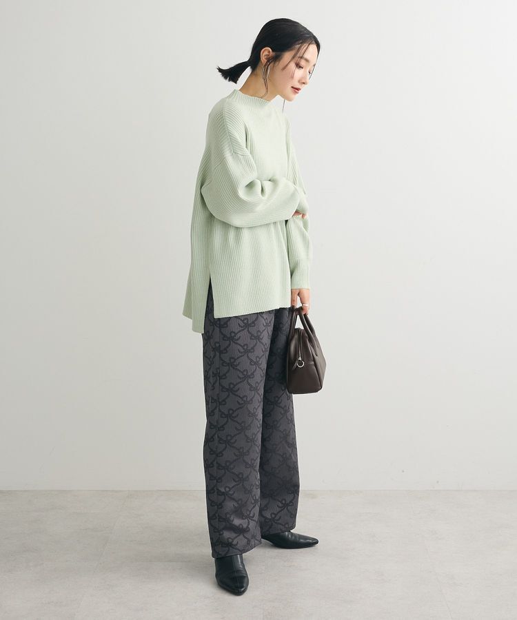 Green Parks「洗えるボトルネックリブニットプルオーバー」|ニット・セーター|