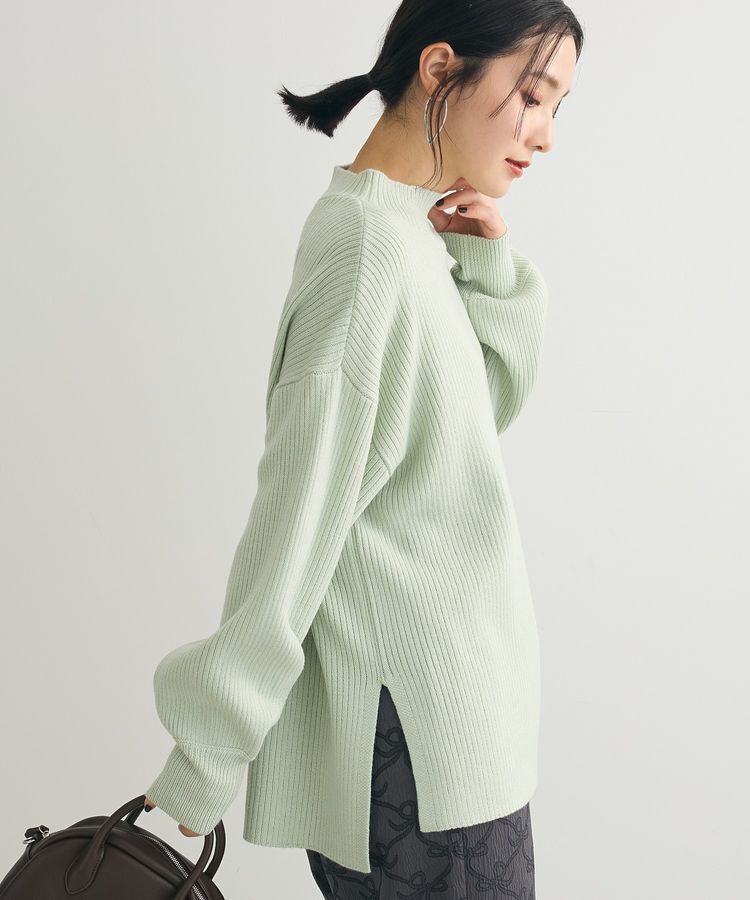 Green Parks「洗えるボトルネックリブニットプルオーバー」|ニット・セーター|