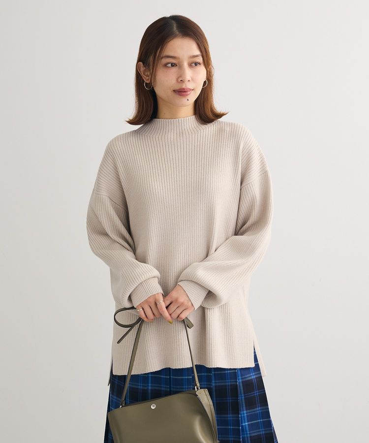 Green Parks「洗えるボトルネックリブニットプルオーバー」|ニット・セーター|