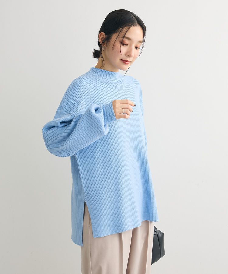 Green Parks「洗えるボトルネックリブニットプルオーバー」|ニット・セーター|