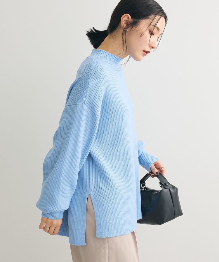 Green Parks「洗えるボトルネックリブニットプルオーバー」|ニット・セーター|