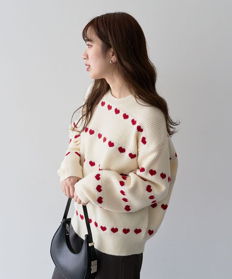 Green Parks「・swing by ハートクルーネックニット」|ニット・セーター|