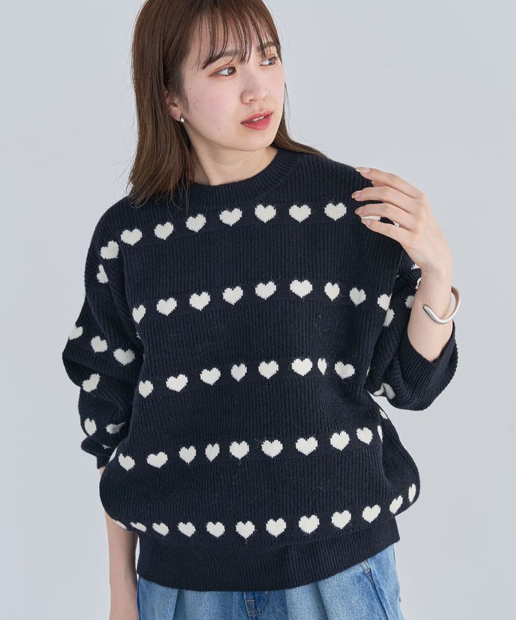 Green Parks「・swing by ハートクルーネックニット」|ニット・セーター|
