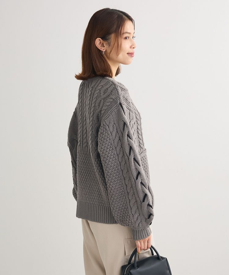 Green Parks「変形ケーブルニットプルオーバー」|ニット・セーター|