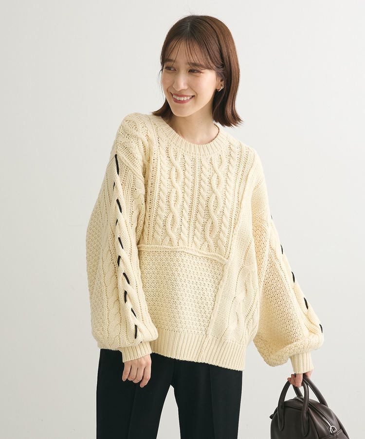 Green Parks「変形ケーブルニットプルオーバー」|ニット・セーター|