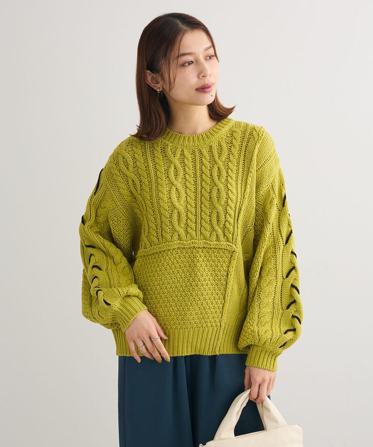 Green Parks「変形ケーブルニットプルオーバー」|ニット・セーター|