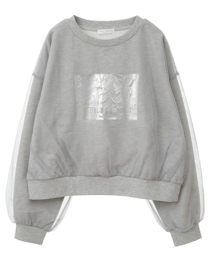 Green Parks「箔プリントチュール重ねプルオーバー」|スウェット・ジャージ|