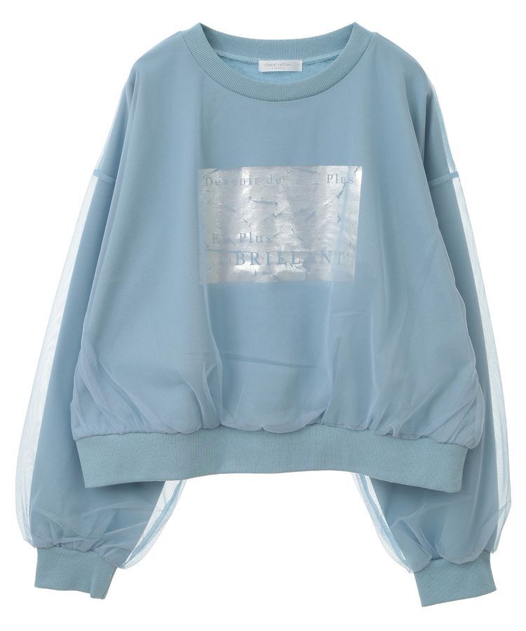 Green Parks「箔プリントチュール重ねプルオーバー」|スウェット・ジャージ|