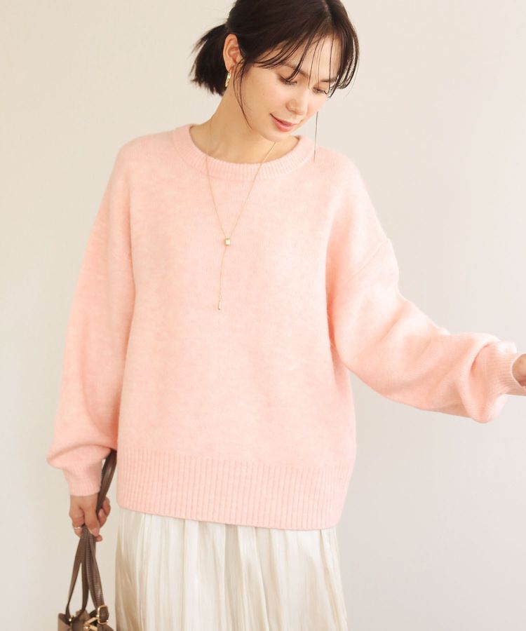 Green Parks「fuwaっと袖パフニットプルオーバー」|ニット・セーター|Pink