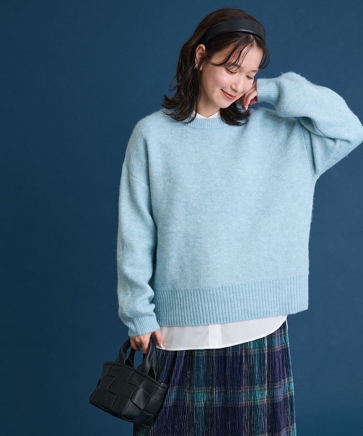 Green Parks「fuwaっと袖パフニットプルオーバー」|ニット・セーター|Blue