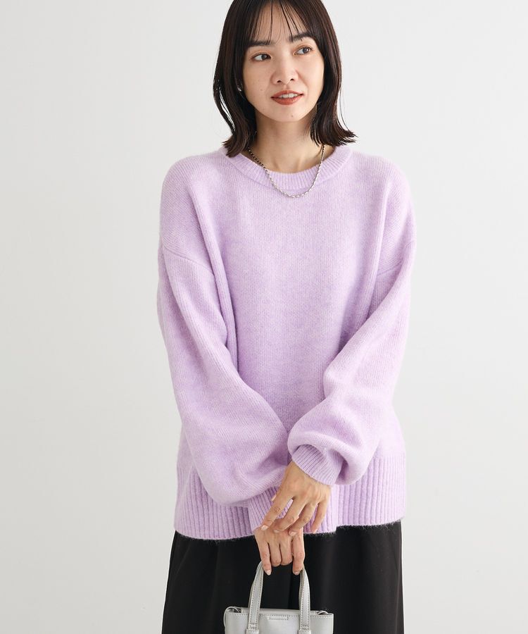 Green Parks「fuwaっと袖パフニットプルオーバー」|ニット・セーター|Purple