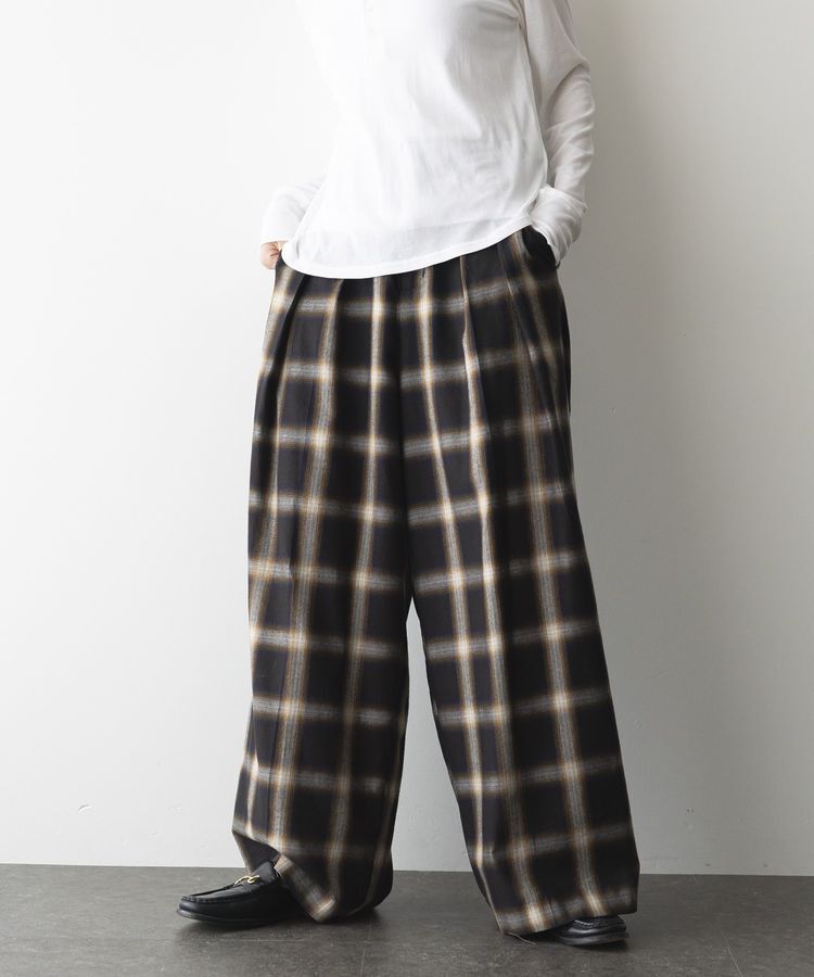 GARAGE OF GOOD CLOTHING「【日本製】オンブレチェック２タックワイドパンツ」|その他|