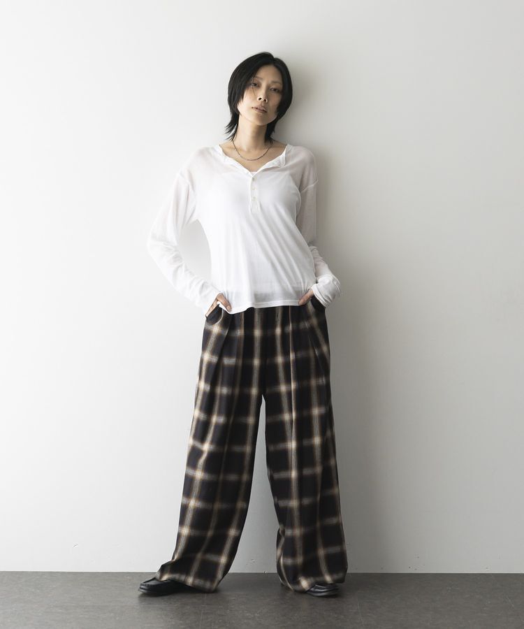 GARAGE OF GOOD CLOTHING「【日本製】オンブレチェック２タックワイドパンツ」|その他|