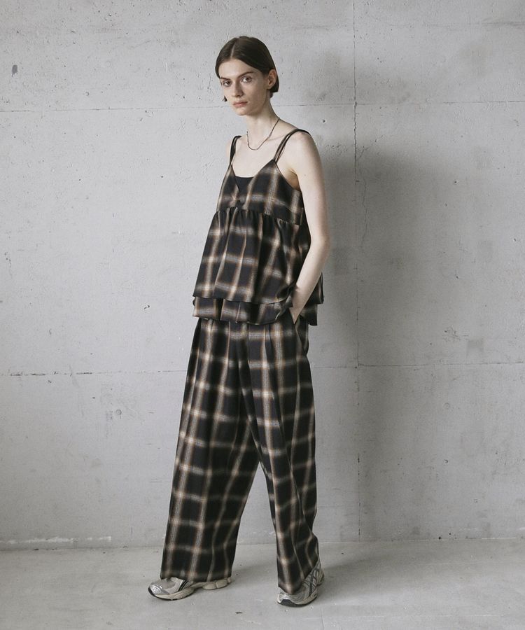 GARAGE OF GOOD CLOTHING「【日本製】オンブレチェック２タックワイドパンツ」|その他|