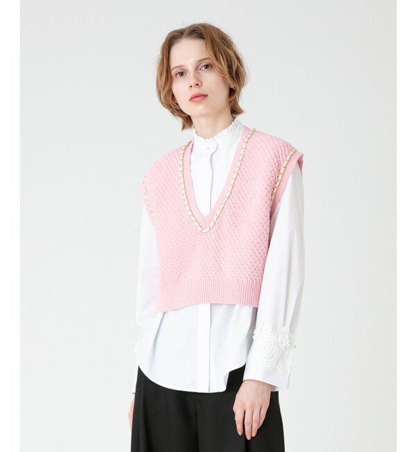 LOULOU WILLOUGHBY「【LOULOU WILLOUGHBY】チェーントリムミニベスト」|ベスト・ジレ|