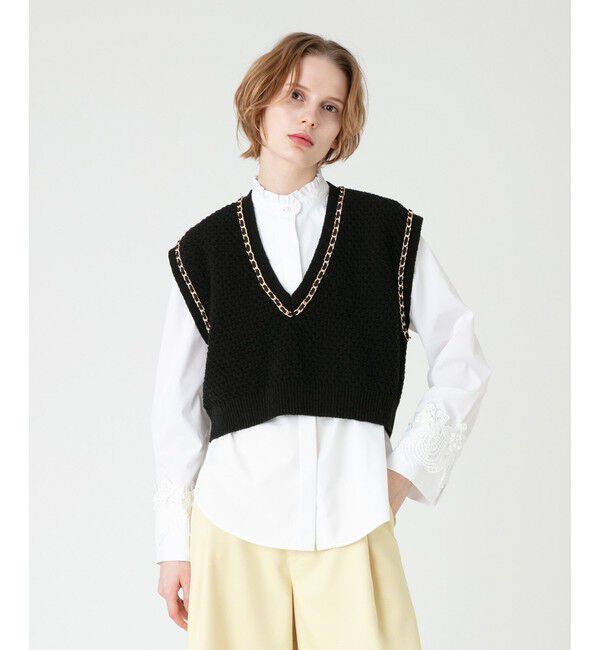 LOULOU WILLOUGHBY「【LOULOU WILLOUGHBY】チェーントリムミニベスト」|ベスト・ジレ|