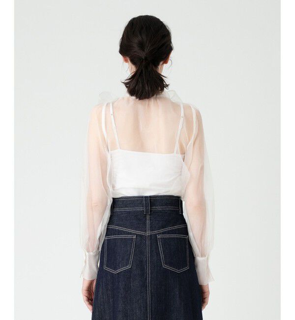 LOULOU WILLOUGHBY「《ドラマ着用》【LOULOU WILLOUGHBY】シルキーリボンブラウス」|シャツ・ブラウス|