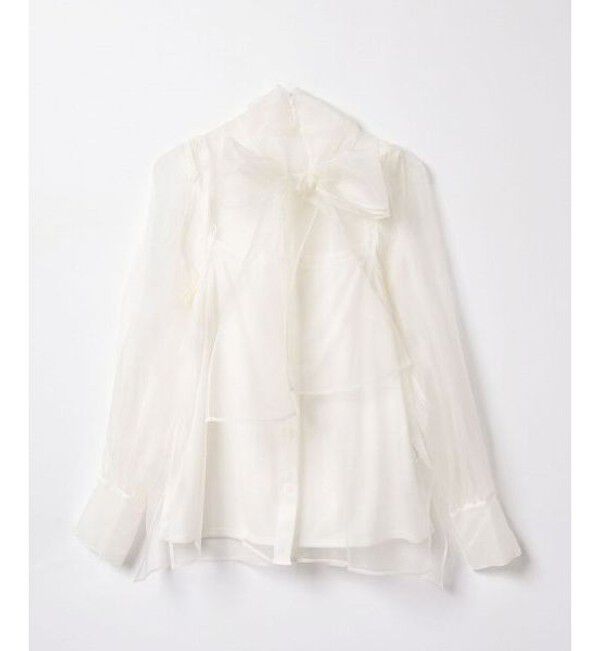 LOULOU WILLOUGHBY「《ドラマ着用》【LOULOU WILLOUGHBY】シルキーリボンブラウス」|シャツ・ブラウス|