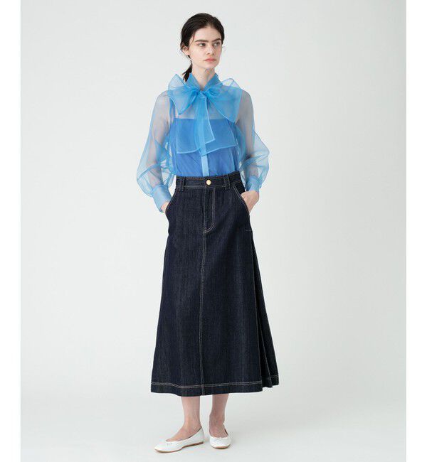 LOULOU WILLOUGHBY「《ドラマ着用》【LOULOU WILLOUGHBY】シルキーリボンブラウス」|シャツ・ブラウス|