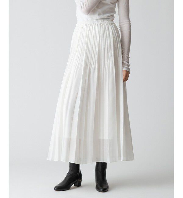 allureville「オーガンジーフェードプリーツスカート」|スカート|