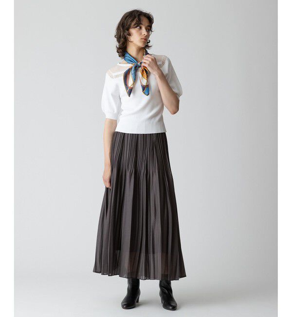 allureville「オーガンジーフェードプリーツスカート」|スカート|