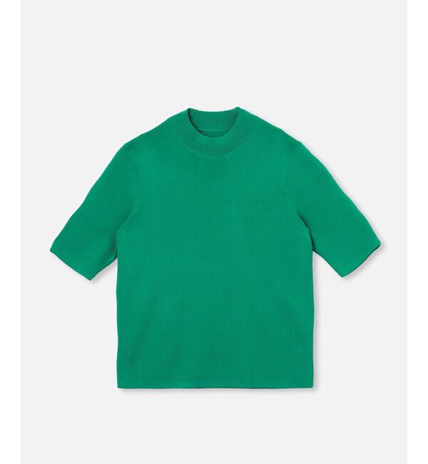 allureville「◇ 総針モックネック5分袖プルオーバー」|ニット・セーター|