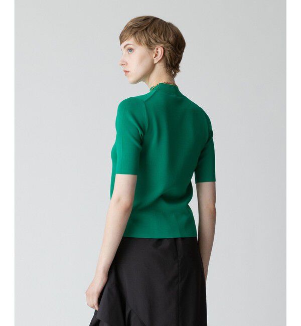 allureville「◇ 総針モックネック5分袖プルオーバー」|ニット・セーター|